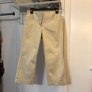 NWT 00 Khaki Express Design Studio Editor Cropped Pants